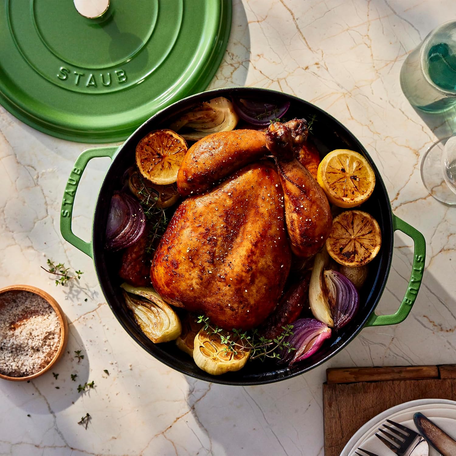 Staub Cast Iron 7-qt Round Dutch Oven - Pistachio