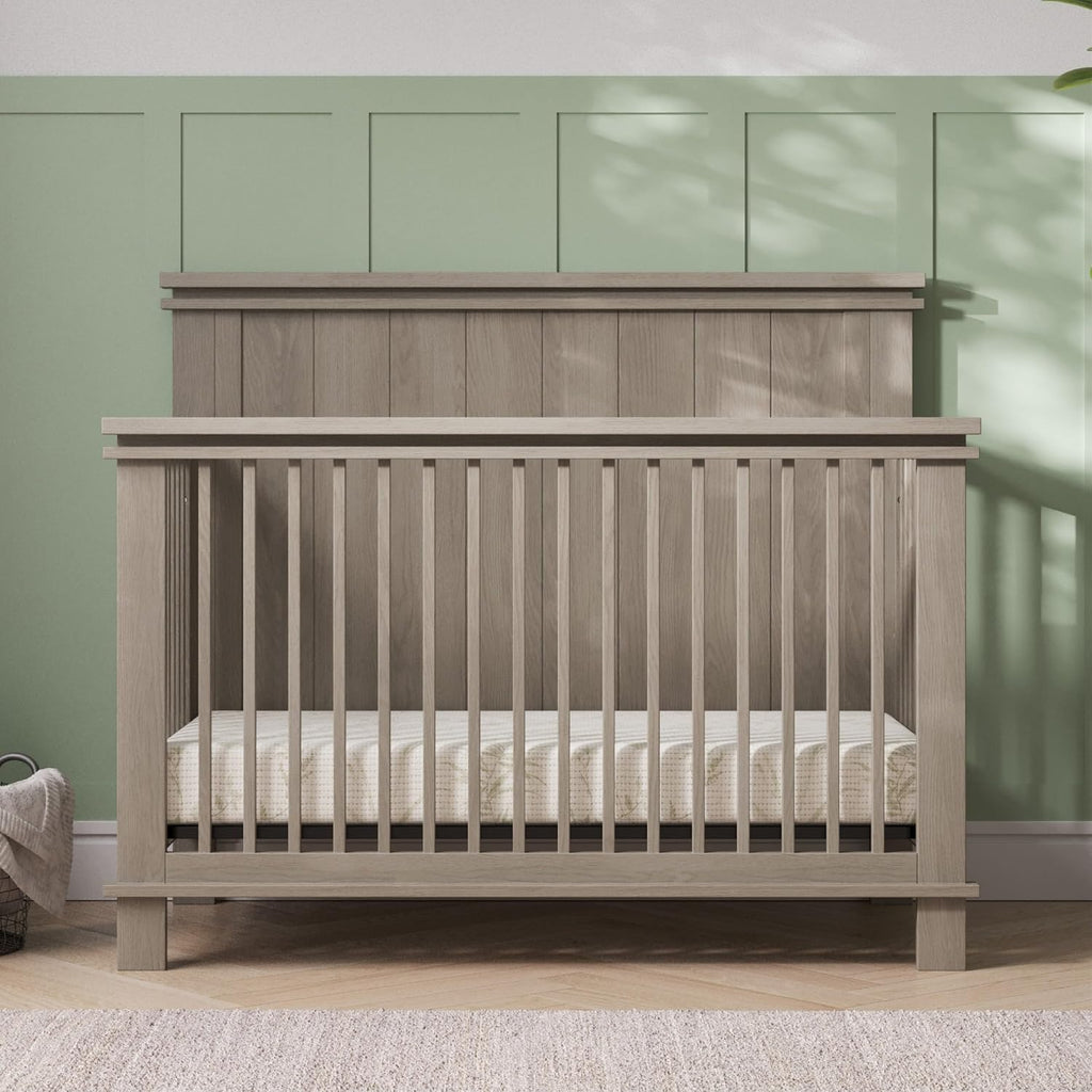 Child Craft Denman Crib, Dresser and Chest Nursery Set, 3-Piece, Includes 4-in-1 Convertible Crib, Dresser and Chest, Grows with Your Baby (Crescent Gray)