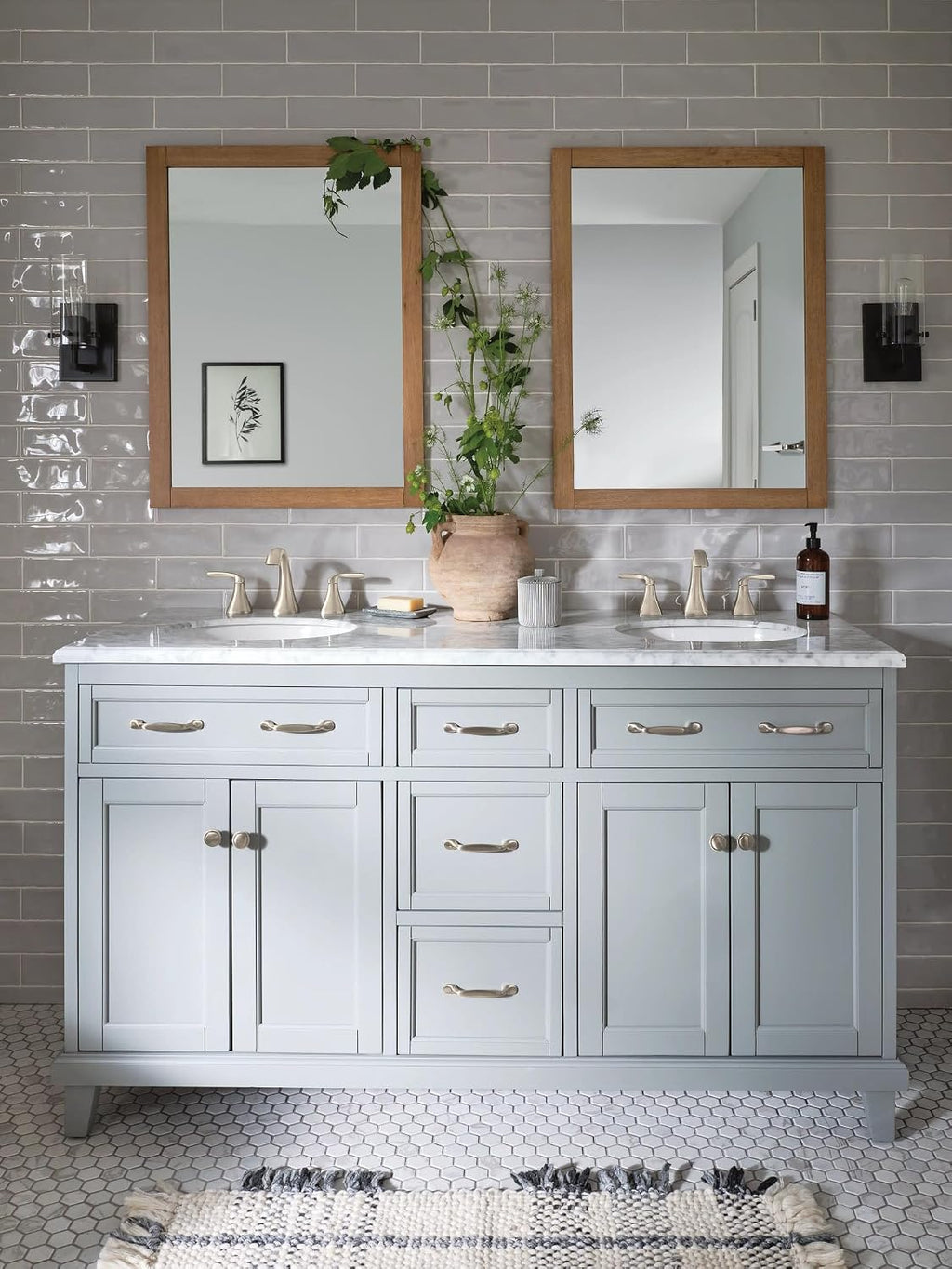 Moen Voss Brushed Nickel Two-Handle Widespread Bathroom Sink Faucet Trim Kit, Valve Included, TV6905BN