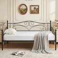 VECELO Daybed Frame, Twin Size Metal Platform Bed with Headboard,Heavy Duty Steel Slats Support for Living Room Bedroom Guest Room, Easy Assembly