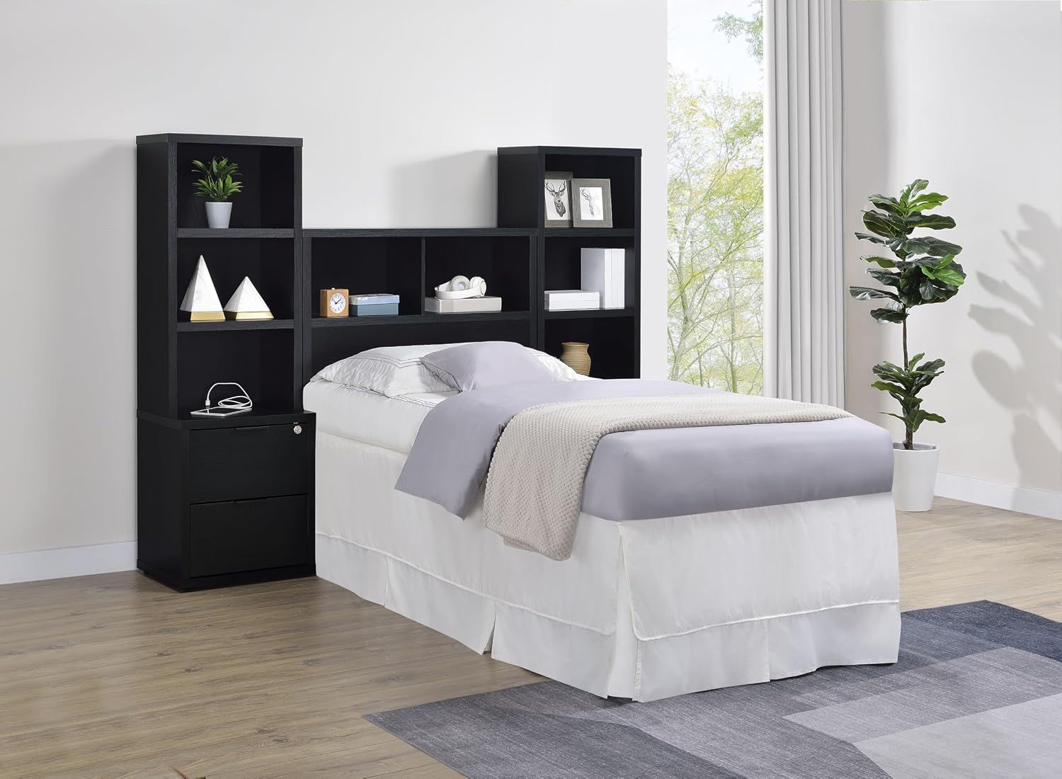 Coaster Home Furnishings Westpark 3-Piece Twin Bedroom Set Bookcase Headboard Black 315851T-SET