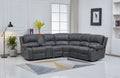 Betsy Furniture Faux Leather 3 Reclining Seats Sectional Couch Set wth Console, Living Room Furniture Set, 8018 Multiple Colors (Gray, Left Console)