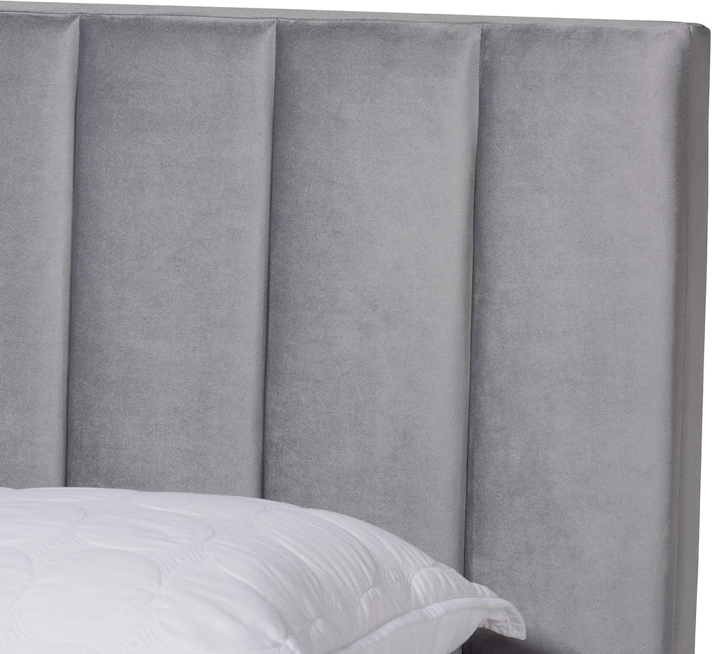 Baxton Studio Beds (Box Spring Required), Queen, Grey/Black