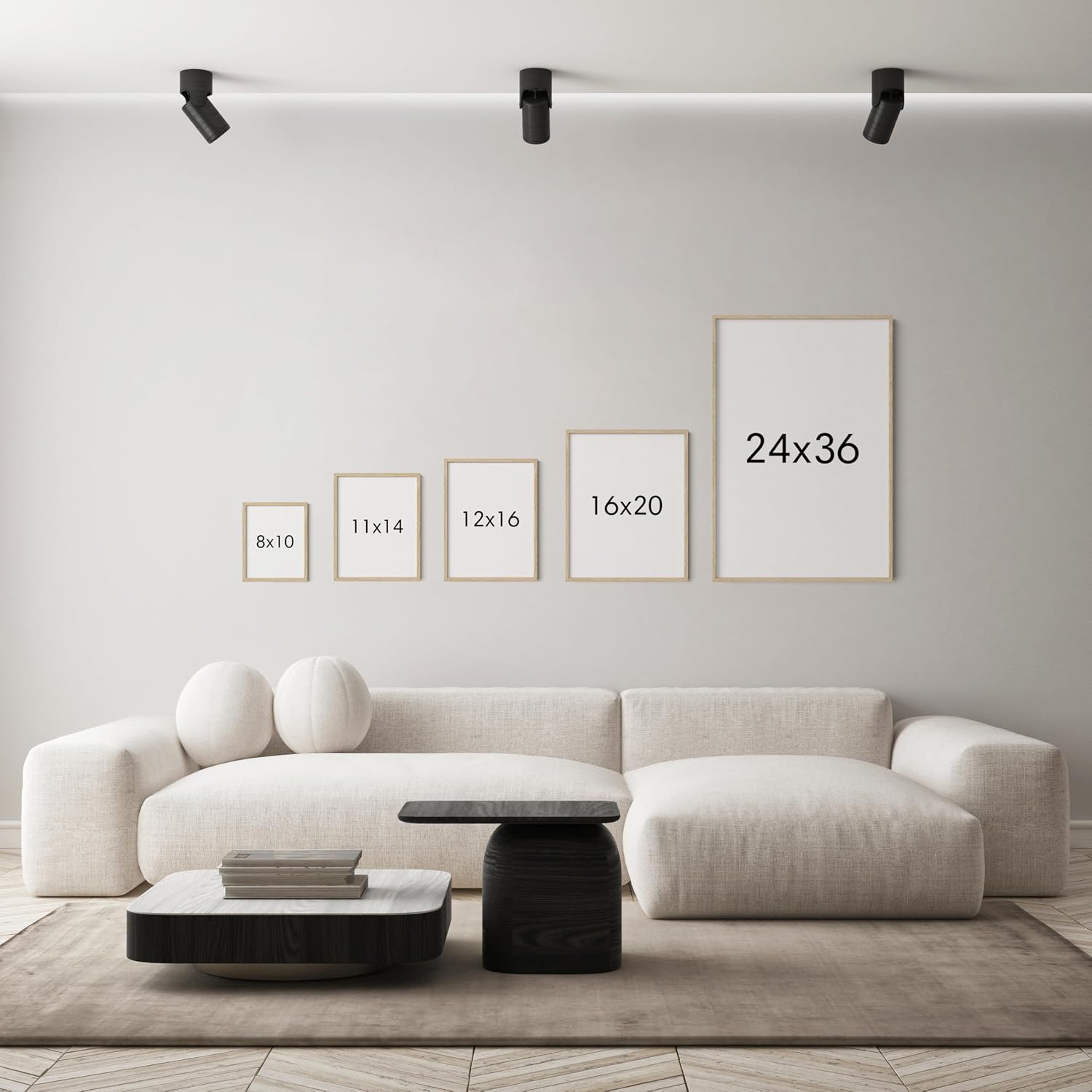 HAUS AND HUES Abstract Geometric Wall Art Set of 4 – Mid-Century Modern Prints, Contemporary Abstract Posters, Minimalist Wall Decor (Unframed, 24x36)