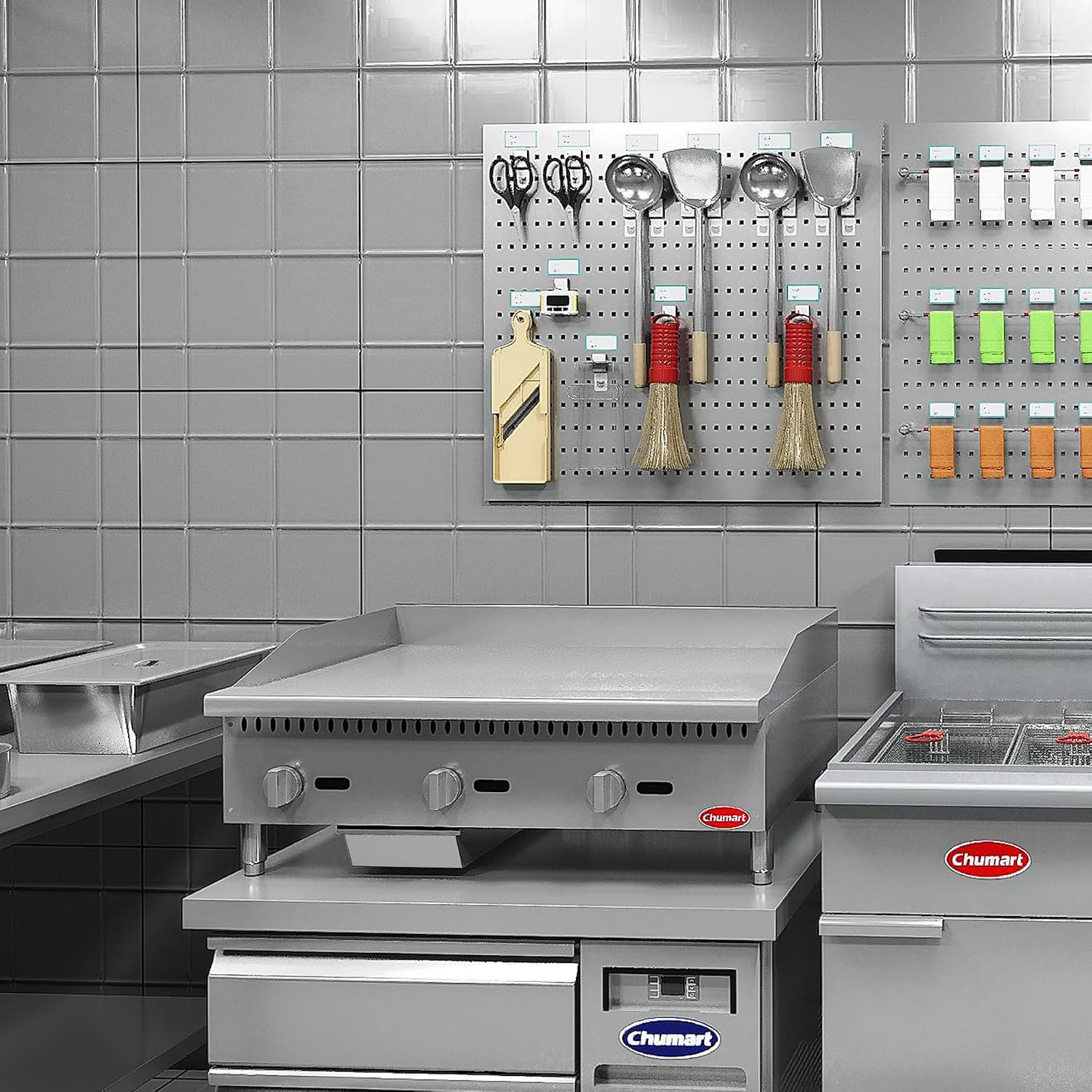 36' Commercial Countertop Griddle, 3 Burners Gas Griddle, 90000 BTU Output, Stainless Steel Flat Top Grill Hot Plate with Natural Gas and Propane Conversion Kit for Restaurant,Food Truck