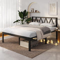 Novilla 18 Inch King Size Bed Frame with Headboard, Metal Platform Bed Frame, King Bed Frame No Box Spring Needed, Easy Assembly, Black