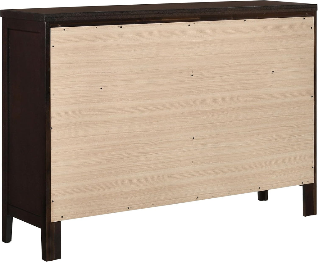 Coaster Home Furnishings Carlton Contemporary 4-Piece Bedroom Set Leatherette Upholstered Twin Size Panel Bed Frame 51-inch Headboard Cappuccino 202091T-S4