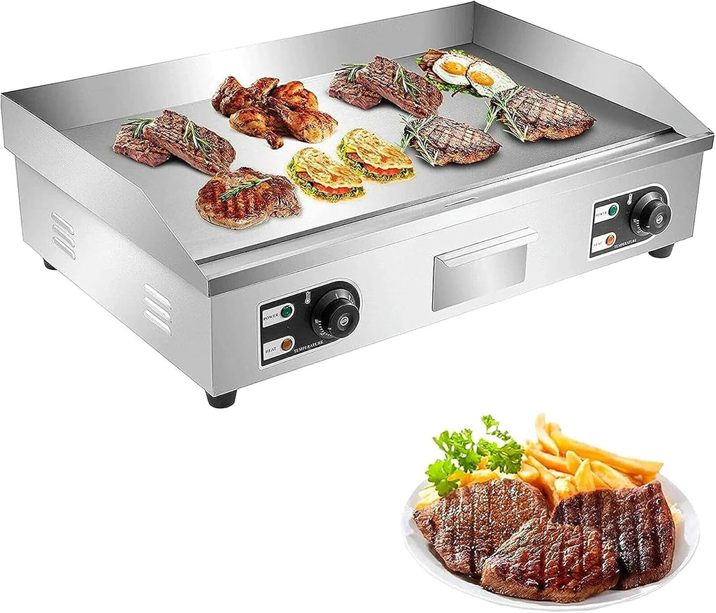 Electric Countertop Griddle Grill, 4400W Commercial Electric Countertop Griddle with Adjustable Temperature Control 122°F-572°F, Electric Flat Top Grill, for Kitchen