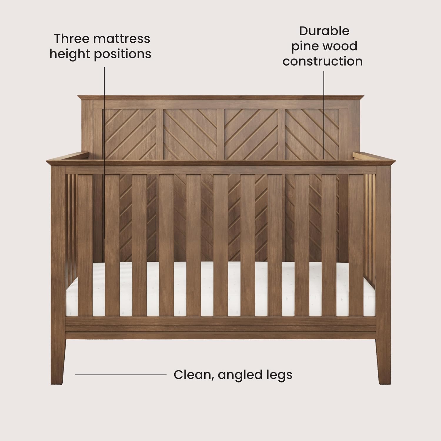 Child Craft Atwood Design 4-in-1 Convertible Baby Crib Nursery Furniture Set, Baby Bed, 3 Drawer Dresser and Chest Drawer, for Babies, Toddlers and Kids Bedroom (3 Piece - Cocoa Bean Brown)