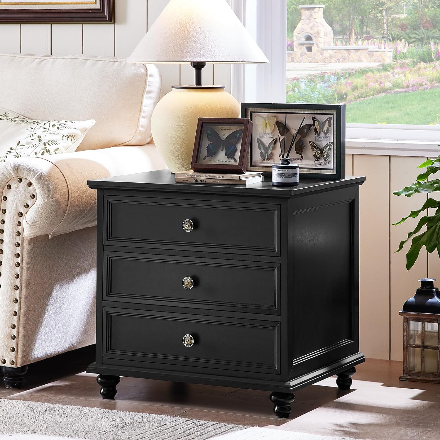 Joaxswe Farmhouse Dresser and Nightstand Sets, Wooden 7 Drawers Dresser & 24' Night Stand with 3 Drawers, 2 Piece Bedroom Furniture Set, Chest of Drawers for Bedroom, Home, Living Room, Hallway