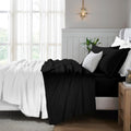 Superior Egyptian Cotton 3 Piece Sheet Set, 650 Thread Count, Eco-Friendly, Sustainable Sheets, Ultra-Soft Basics, Solid, Deep Pocket Fitted Sheet, Flat Sheet, Pillowcase, Twin, Black