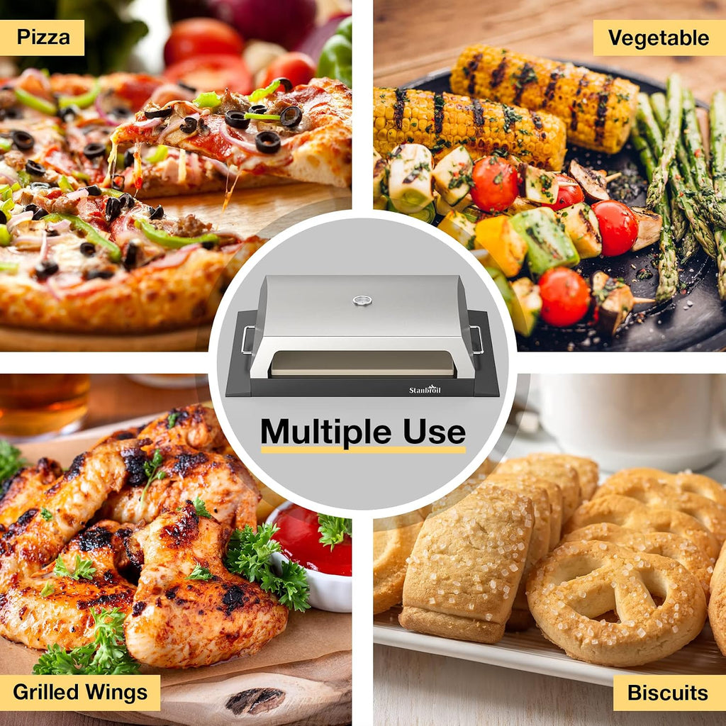Stanbroil Outdoor Pizza Oven for Blackstone 22' 28' 36' Flat Top Gas Grill, with 19' x 15' Pizza Stone