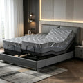 Twin XL Adjustable Bed Frame with Massage,12 Inch Cooling Gel Memory Foam Medium Firm Mattress in Box, Voice control, Head /Foot Incline, Adjustable legs, Anti-Snore/0 Gravity, Thickened Foam Frame
