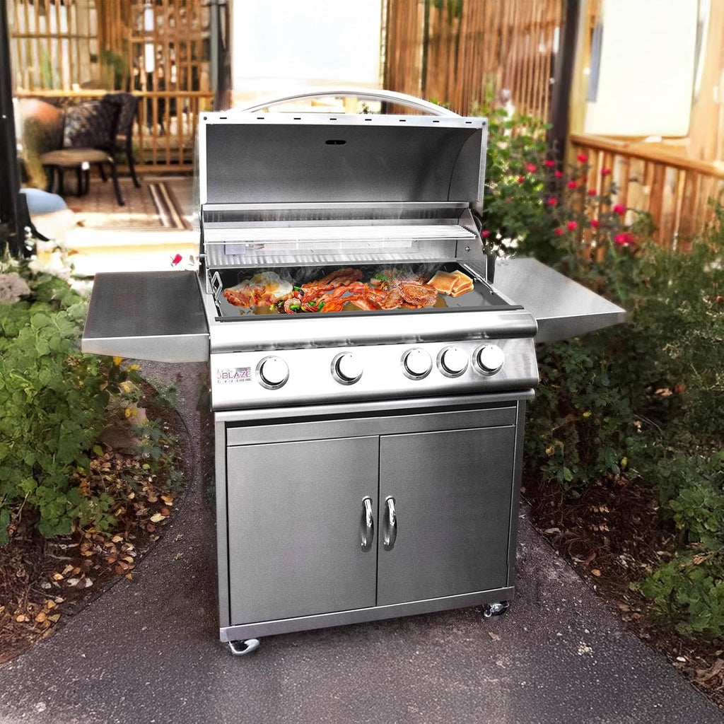 Full Size Griddle Insert for Blaze Grill 4/5 Burner Gas Grill, Flat Top Griddle Plate Replacement for BLZ-4LTE BLZ-5 Summerset Sizzler 32' & 40', RCS RJC32A, 29''L x 17.9''W No Coating-Carbon Steel