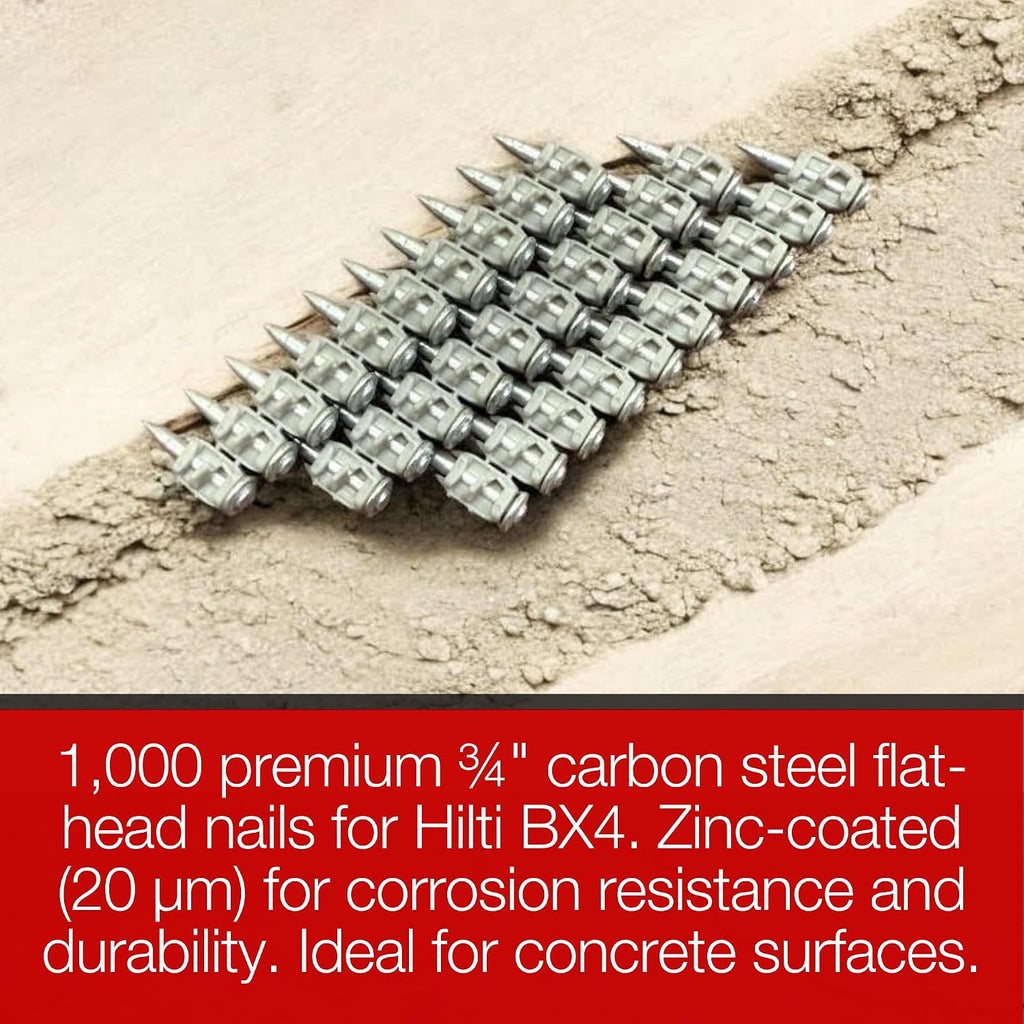 3/4'' Concrete Nails For Hilti BX4-1,000 Compatible X-C 20 B4 MX Concrete Nails