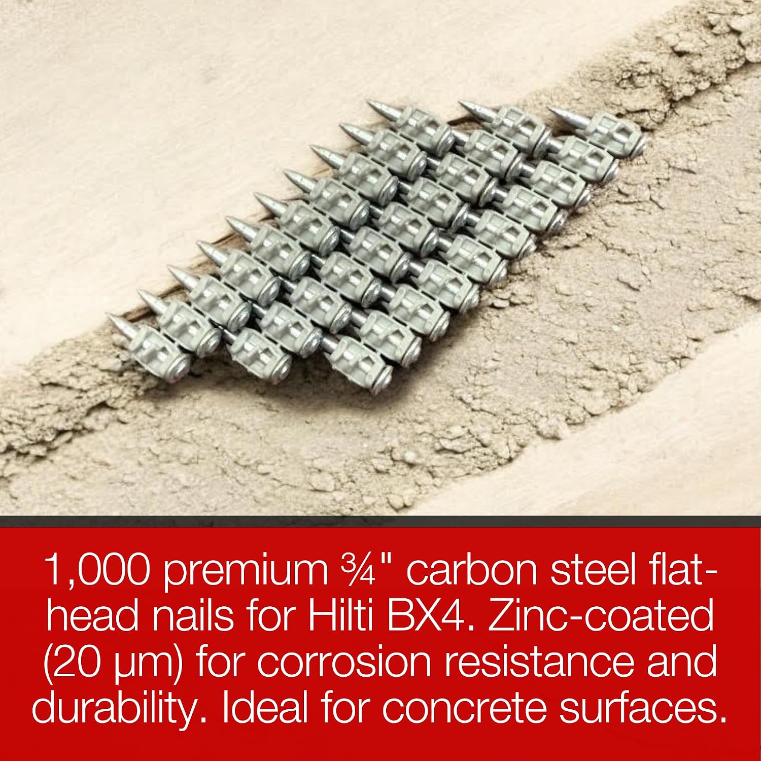 3/4'' Concrete Nails For Hilti BX4-1,000 Compatible X-C 20 B4 MX Concrete Nails