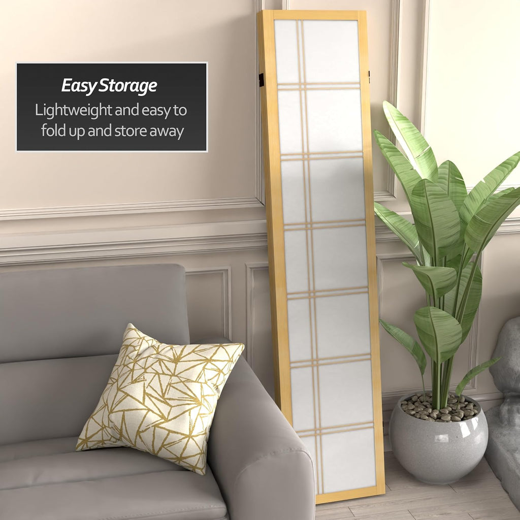 Red Lantern 6 ft. Tall Canvas Double Cross Room Divider Freestanding Folding Privacy Screen, Partition, and Separator for Modern and Contemporary Bedroom, Home Office, Studio, Dorm, Apartment