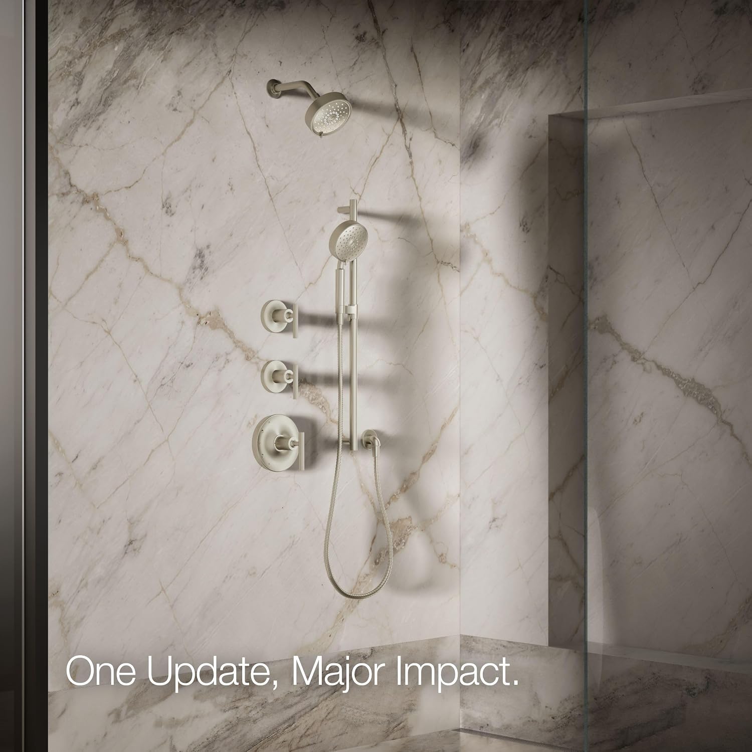 Kohler 22170-BN Purist® Three-function showerhead, 2.5 gpm, Vibrant Brushed Nickel