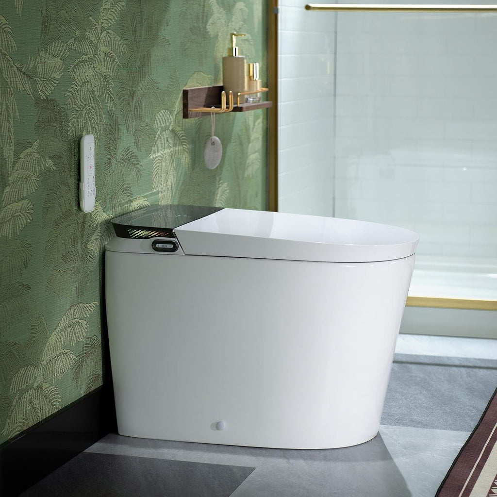 WOODBRIDGE Bidet Smart Toilet with Ultra-quiet&Quick Flush,1000g MaP Flush Score,Foam Shield,ADA Comfort Height,Auto Open/Close,Blackout Flush,Ambient Light,Heated Seat with Fragrance System,GT076
