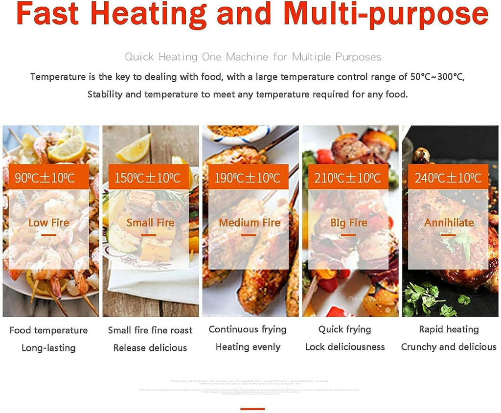 Large Electric Griddle Hot Cooking Plate, Commercial Stainless Steel Adjustable Countertop Hot Plate BBQ Grill, Heavy Duty Restaurant Nonstick Countertop Griddle for Home Barbecue