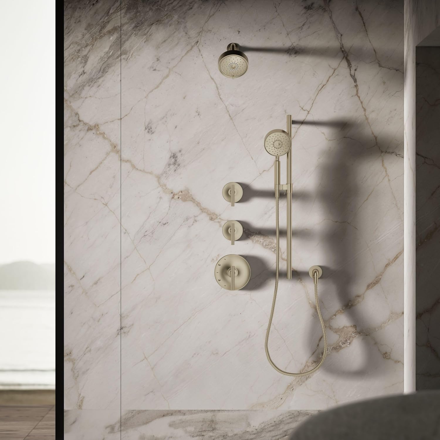 Kohler 22170-BV Purist® Three-function showerhead, 2.5 gpm, Vibrant Brushed Bronze