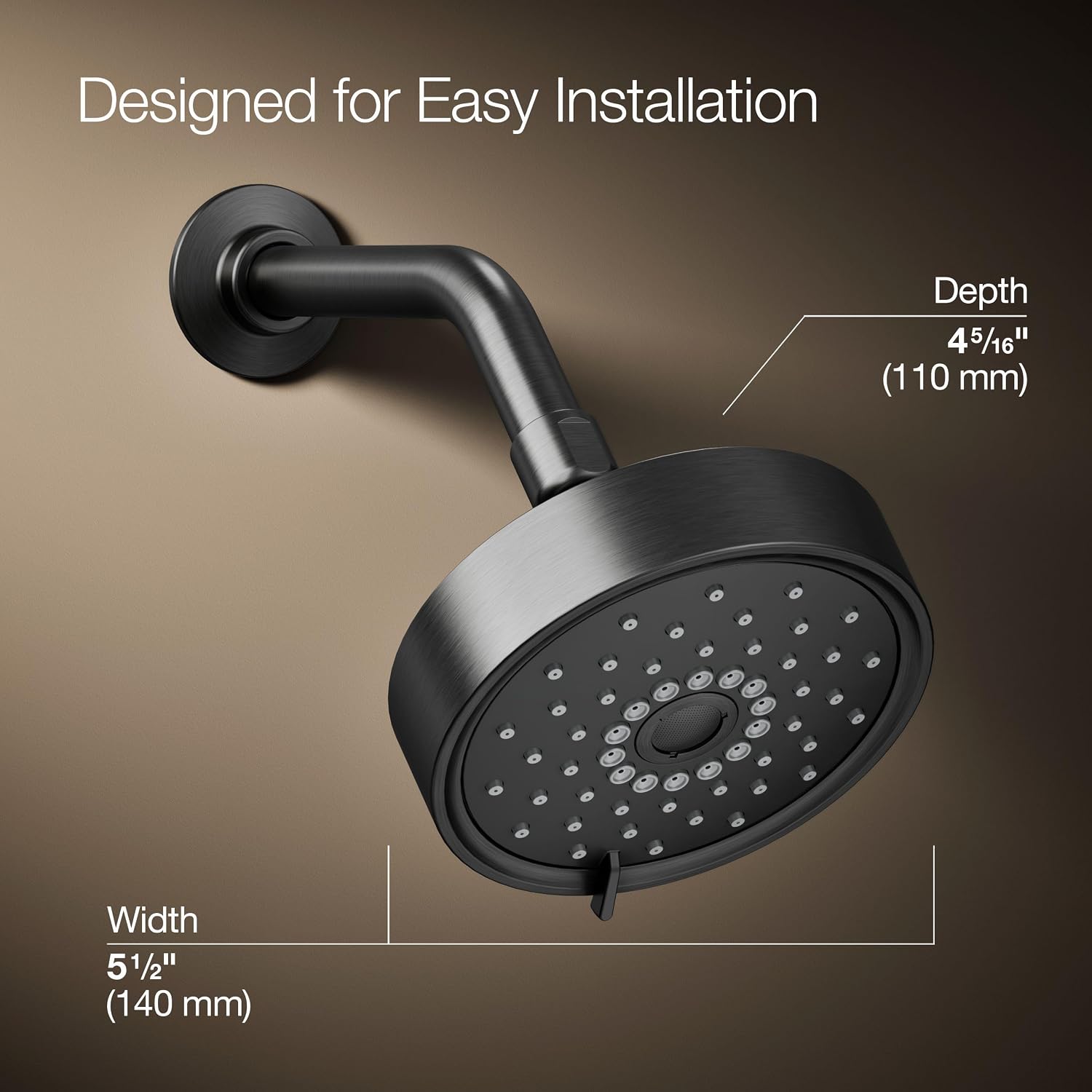 Kohler 22170-BGP Purist® Three-function showerhead, 2.5 gpm, Vibrant Brushed Graphite