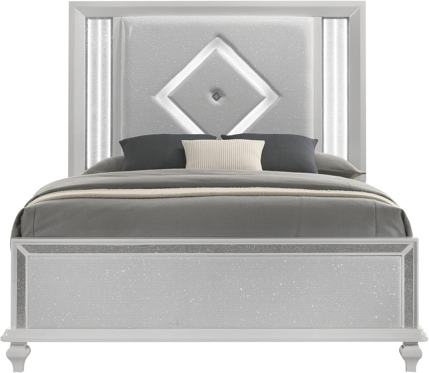New Classic Furniture Stardust Wood Queen Bed, White