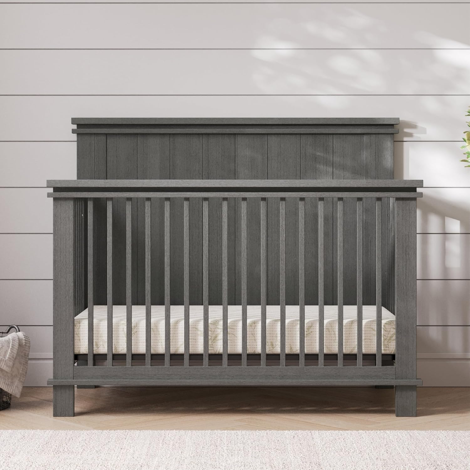 Child Craft Denman Crib, Dresser and Chest Nursery Set, 3-Piece, Includes 4-in-1 Convertible Crib, Dresser and Chest, Grows with Your Baby (Midnight Gray)