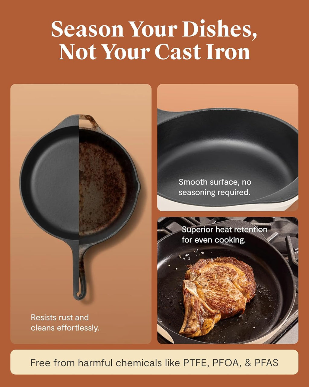 Caraway 4-Piece Enameled Cast Iron Duo - 12' Skillet, 8.5 qt Dutch Oven with Lid and Storage Organizer - Non-Toxic 3-Layer Enamel Coating - No Seasoning Required - Light Mist