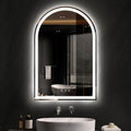 Arched LED Mirror for Bathroom 24'x36'- Frameless Lighted Bathroom Mirror with Lights, Fogless, Dimmable, 3 Color Changing, Shatterproof, Touch Sensor