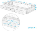 SOFTSEA Twin Size Platform Bed with Storage Drawers, Wood Bed Frame with Support Slats, Wood Daybed for Bedroom, Single Bed Frame for Kids Adults, No Box Spring Needed, Cherry