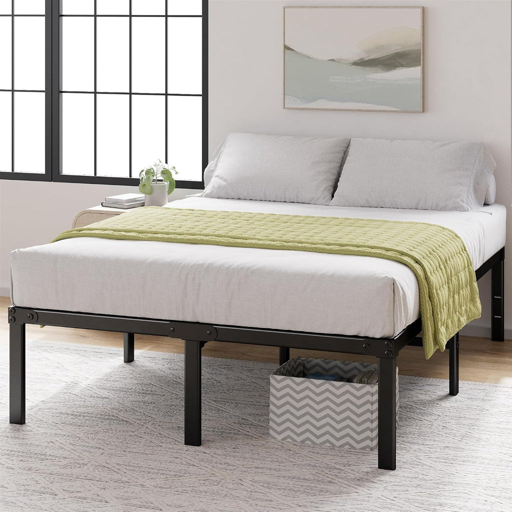 ZINUS Yelena 18 Inch Queen Metal Platform Bed Frame, Steel Slat Support, No Box Spring Needed, Eco Friendly WonderBox(TM) Packaging, Easy Assembly, Black