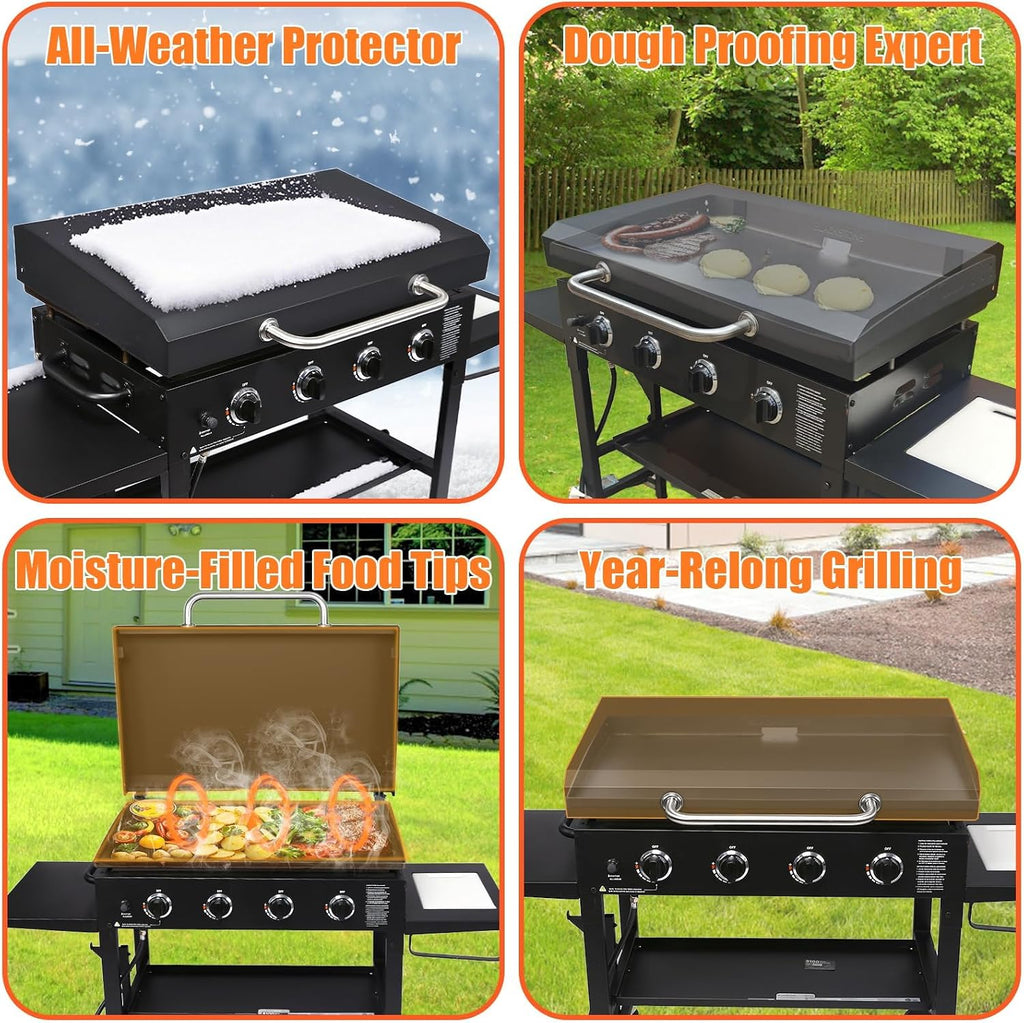 Upgraded Griddle Lid for Blackstone 36 inch Griddle, Hinged Lid Griddle Hard Cover for Blackstone 1554 1836 1825 1818 1565 1866 1984 1560 1863 2122, Heat Resistant Hard Top Lid Cover for Black Stone