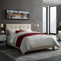 Modway MOD-6000-BEI Amira Tufted Fabric Upholstered Full Bed Frame With Headboard In Beige