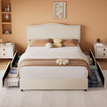 VECELO Queen Bed Frame Platform Bed Frame with Upholstered Headboard, 4 Storage Drawers, Strong Frame and Heavy-Duty Slats Support, Non-Slip and Noise-Free, Easy Assembly,Pink
