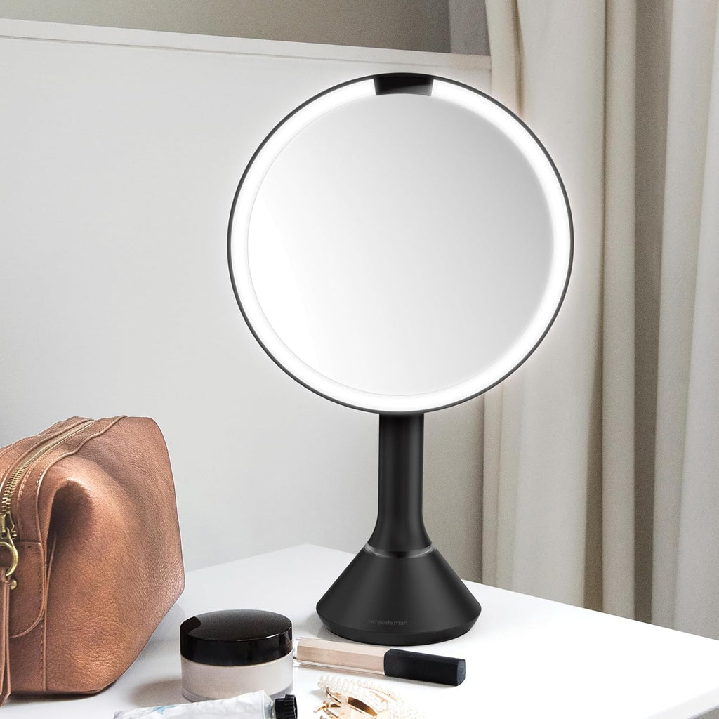 simplehuman 8'' Round Sensor Mirror, Matte Black