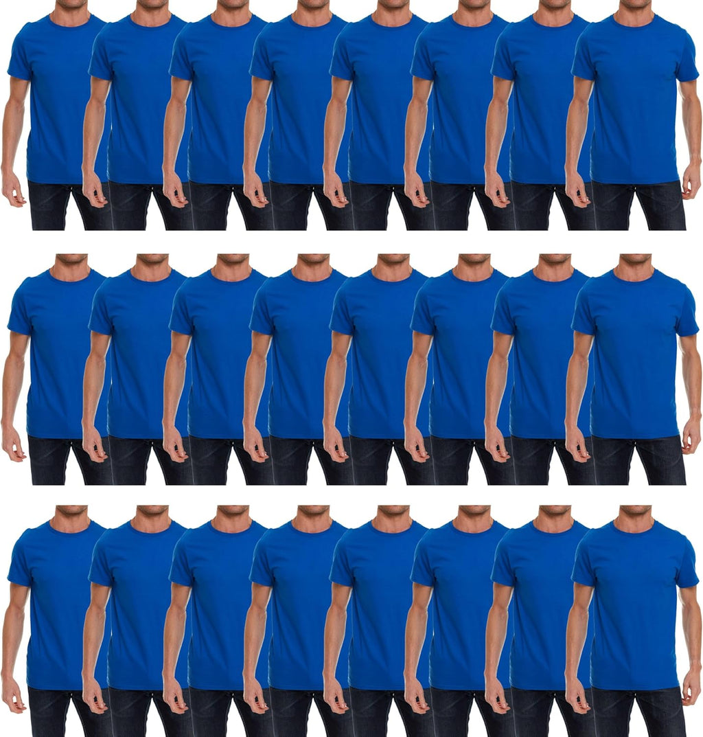 SOCKS'NBULK Men's Cotton Crew Neck Regular T-Shirts Bulk Short Sleeve Lightweight Tees Mix Colors