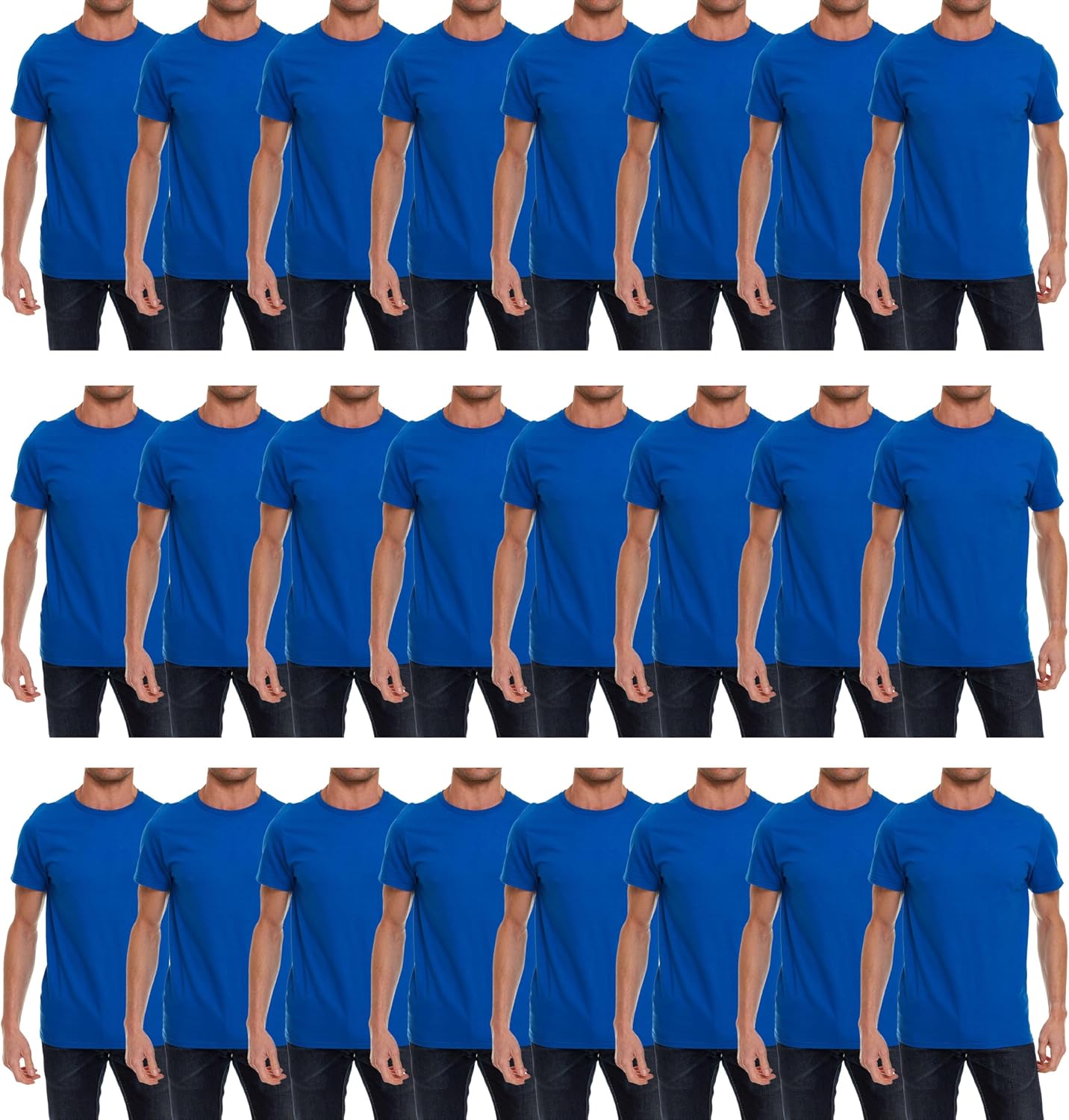 SOCKS'NBULK Men's Cotton Crew Neck Regular T-Shirts Bulk Short Sleeve Lightweight Tees Mix Colors
