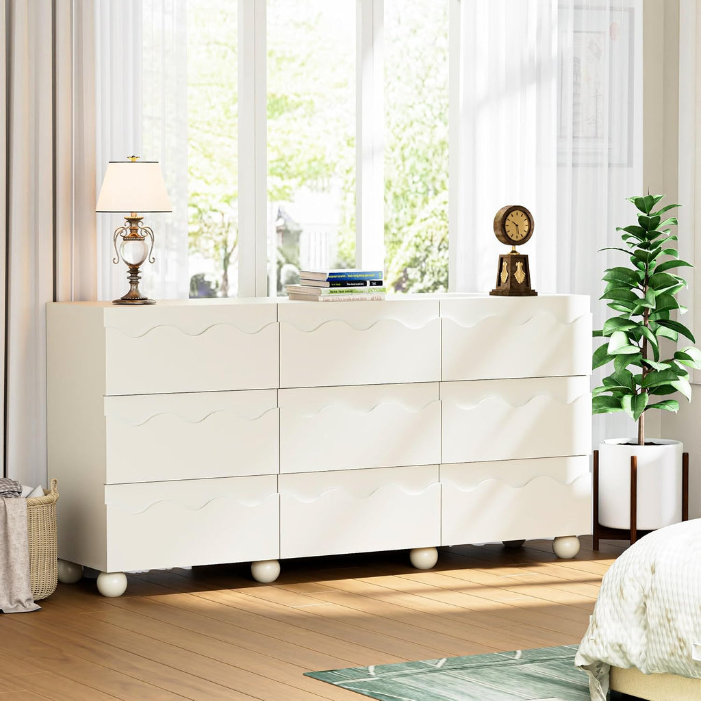 Anbuy Begie Bedroom Sets 2 Pieces, Scalloped 9 +2 for Bedroom Combo 2 Pieces
