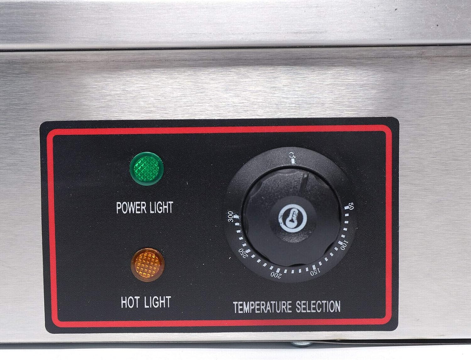 Commercial Griddle, Electric Griddle Flat Top Grill Hot Plate BBQ Countertop Commercial Pan Stainless Steel Flat Top Grill 50°C to 300°C Adjustable 1.6kw