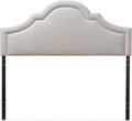Baxton Studio Jardan Modern & Contemporary Fabric Upholstered Headboard, Full, Greyish Beige