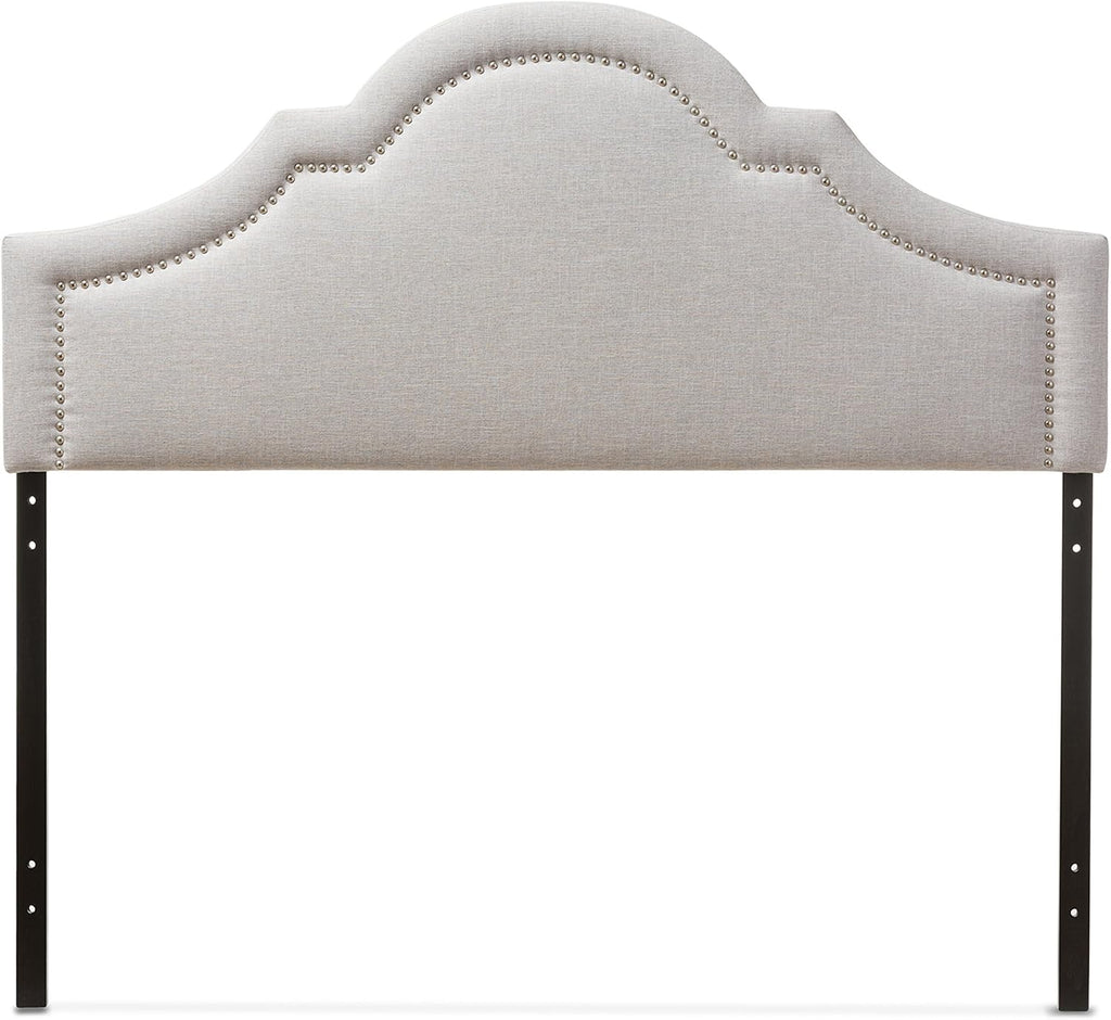 Baxton Studio Jardan Modern & Contemporary Fabric Upholstered Headboard, Queen, Greyish Beige