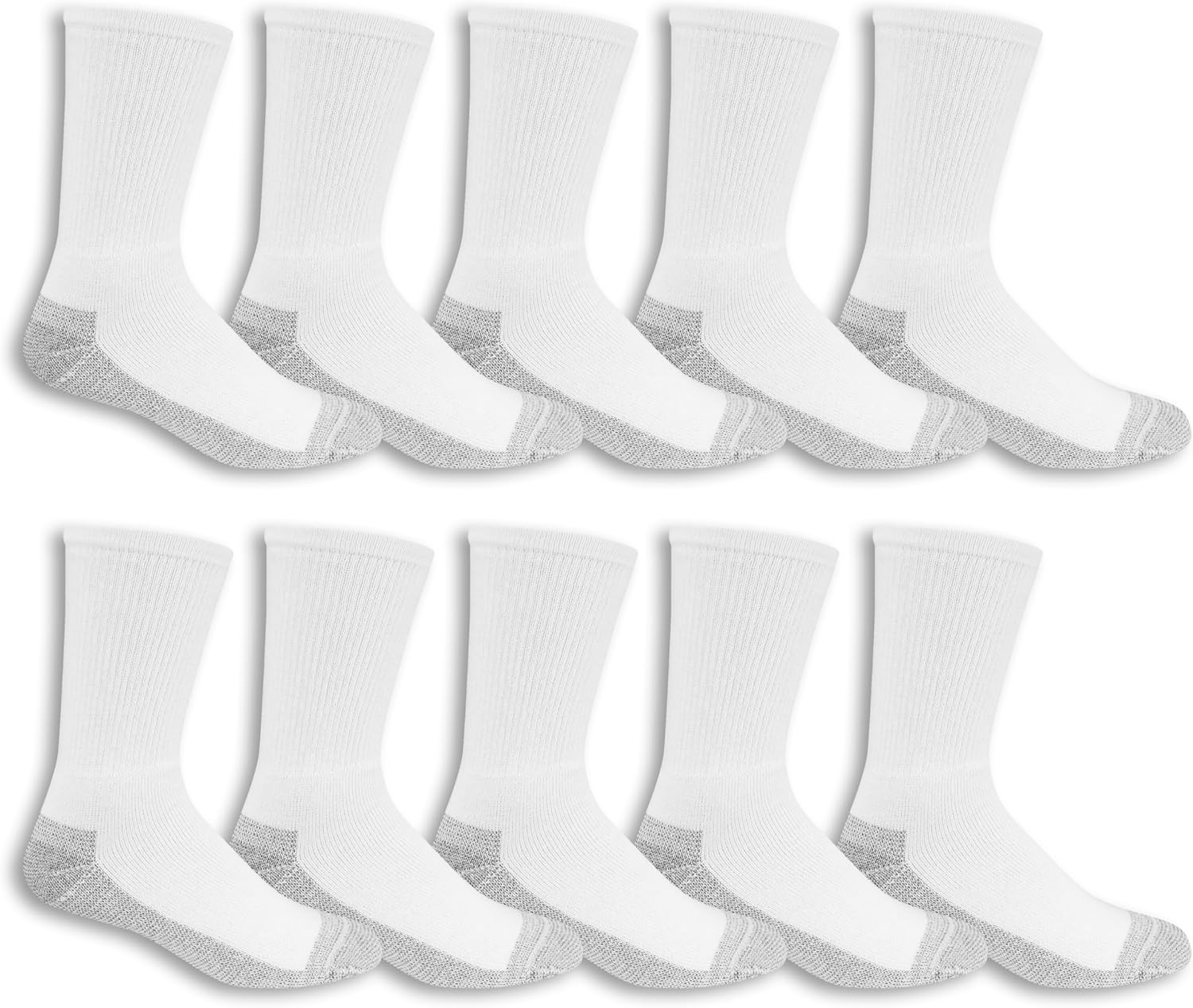 Fruit of the Loom Men's Work Gear Cushioned Crew Socks 10 Pair