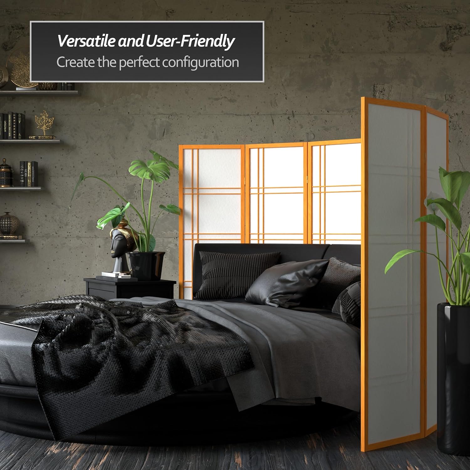 Red Lantern 5 ft. Tall Double Cross Shoji Screen - Honey - 6 Panels