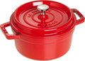 Staub Staub La Cocotte Round 40509-825 Pico Cocotte Round Cherry 8.7 inches (22 cm) Both Handed Casting, Enameled Pot, Induction Compatible
