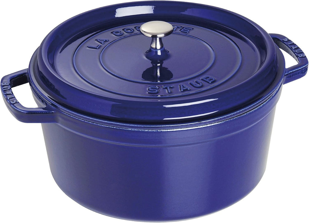 Staub Cast Iron 7-qt Round Cocotte - Dark Blue