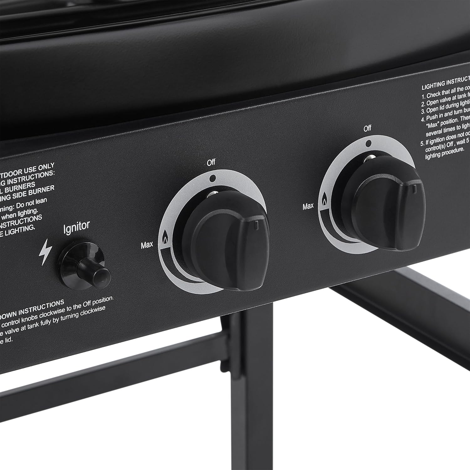 2 Burner Propane Gas Grill with Side Burner, Stainless Steel Outdoor BBQ Grill with Enameled Grates & Side Tables, Portable for Patio Backyard Garden Balcony Cooking (Black, 2 Burner,24000 BTU)