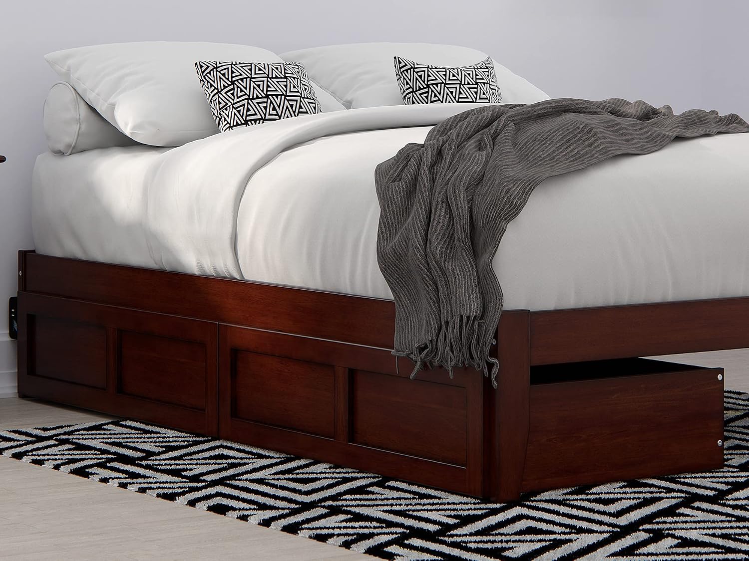 AFI, Set of 2 Extra Long Drawers Queen/King/Twin XL, Walnut