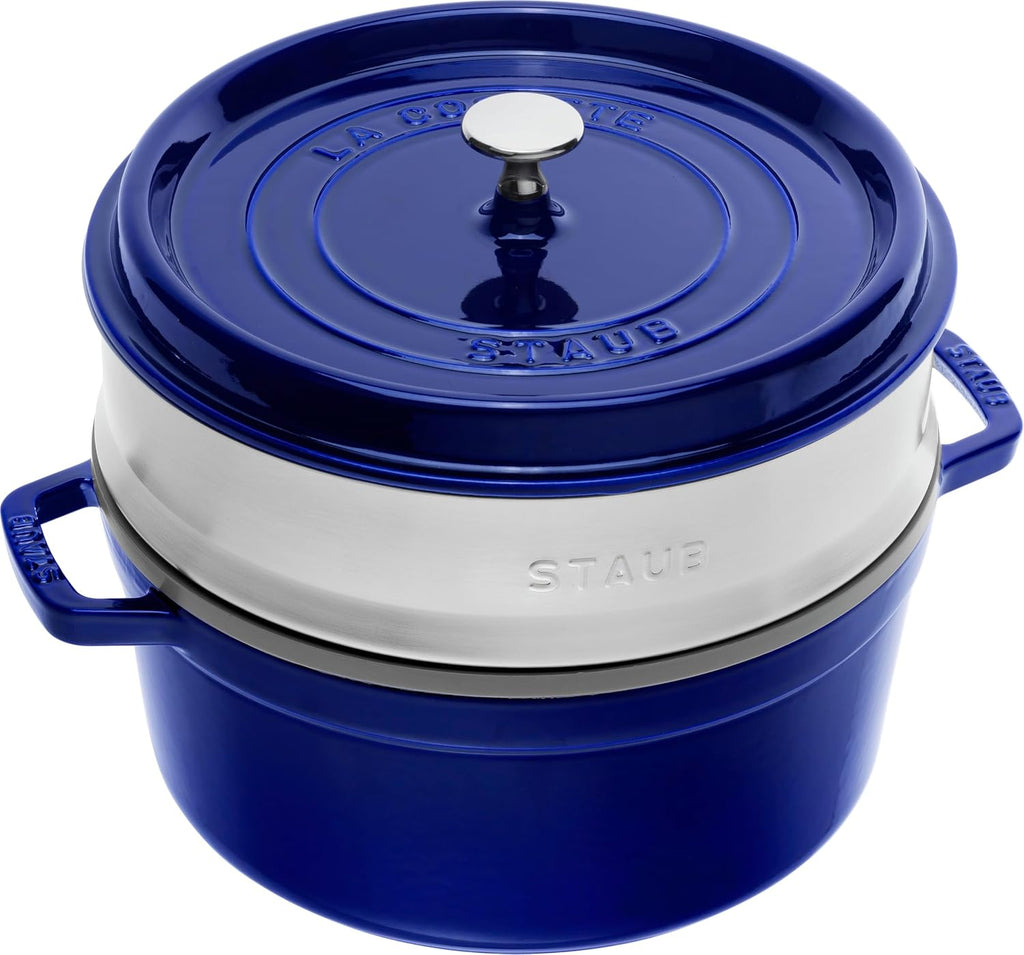 STAUB Cocotte with Steamer Round 26cm Dark Blue
