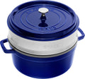 STAUB Cocotte with Steamer Round 26cm Dark Blue
